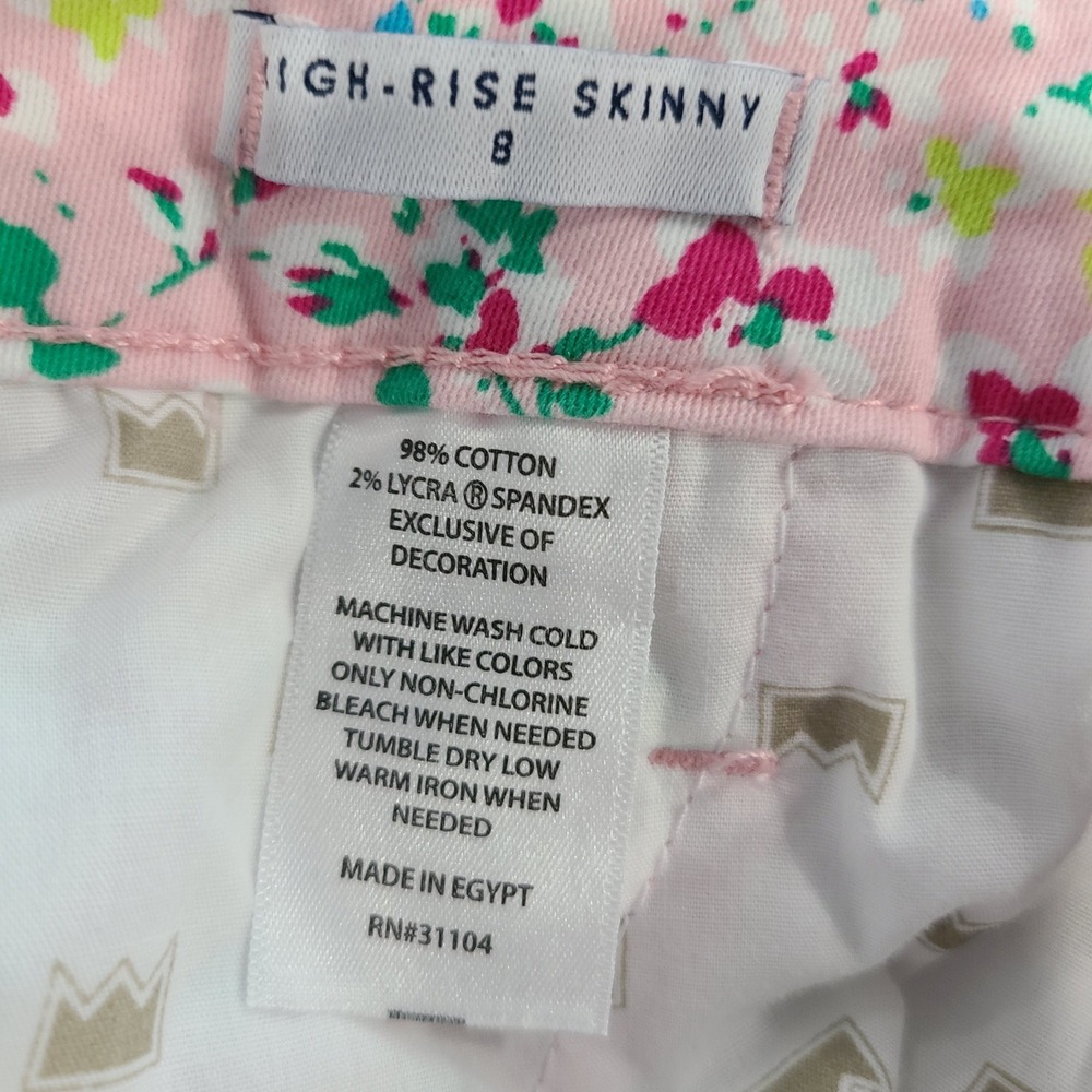 Crown & Ivy Libby Flowers Pink Floral High Rise Skinny Jeans Womens 8 NWT - Picture 12 of 14